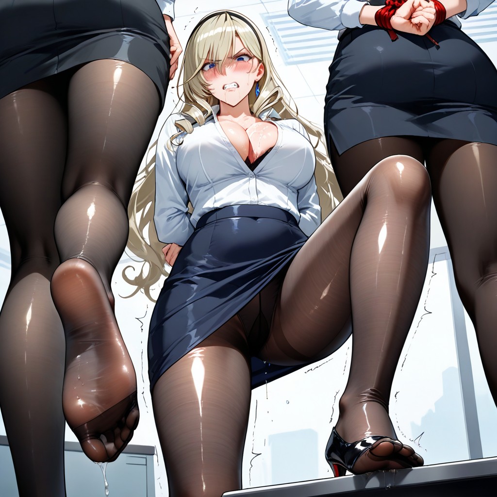 25+, Hands Tied Behind Back, Cinematic Lighting Hentai IA