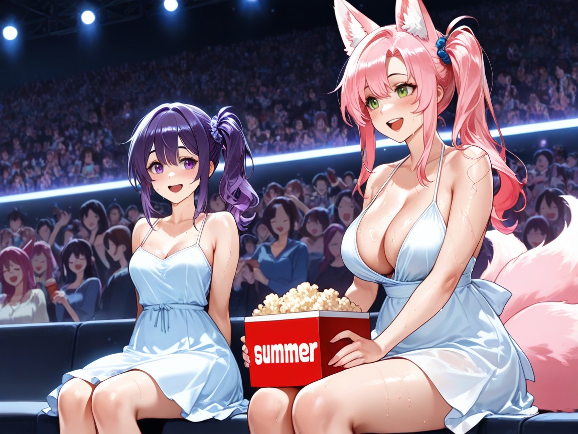 Pechos Pequeños, Thighs Exposed, Ultra-detailed Hentai IA