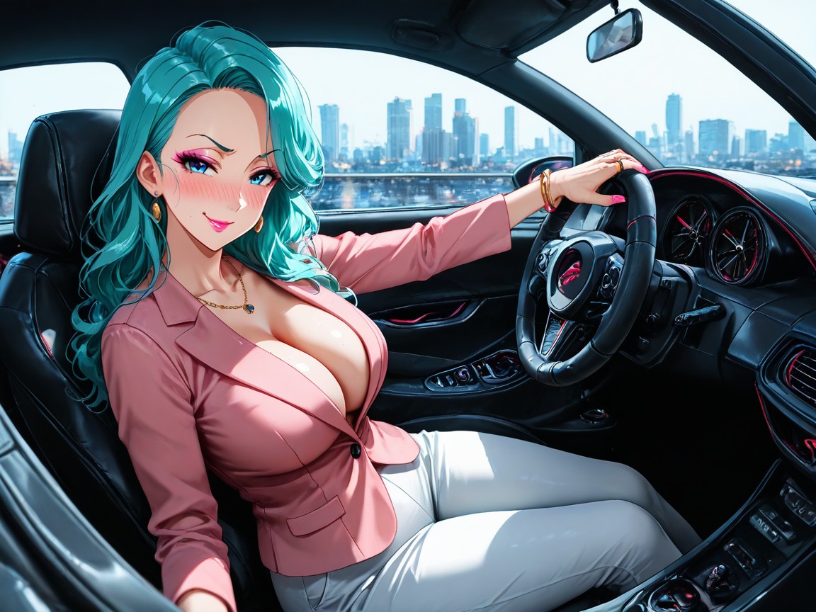 A Sunny City Street With Skyscrapers And Cinematic Lighting, Dark Cinematic Lighting, Makeup Hentai IA