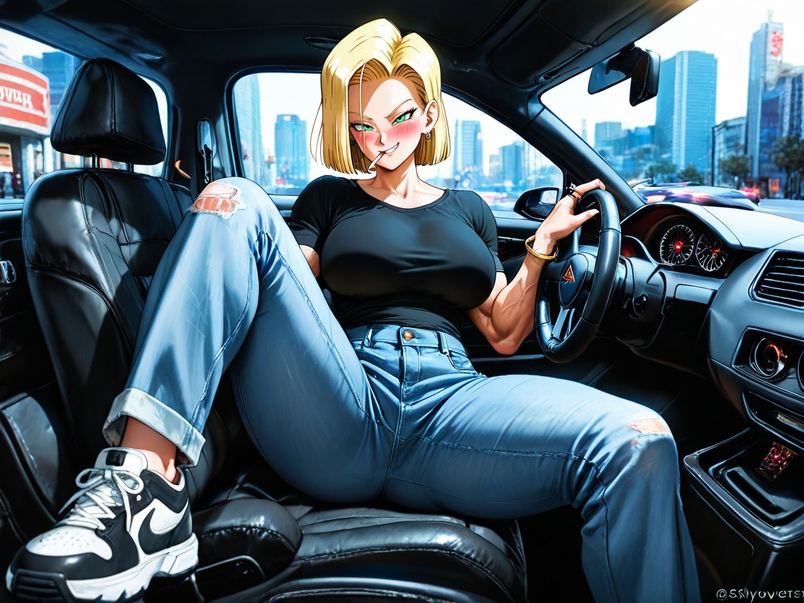 City, Green Eyes, With A Wicked Smile On His Face Hentai AI Porn