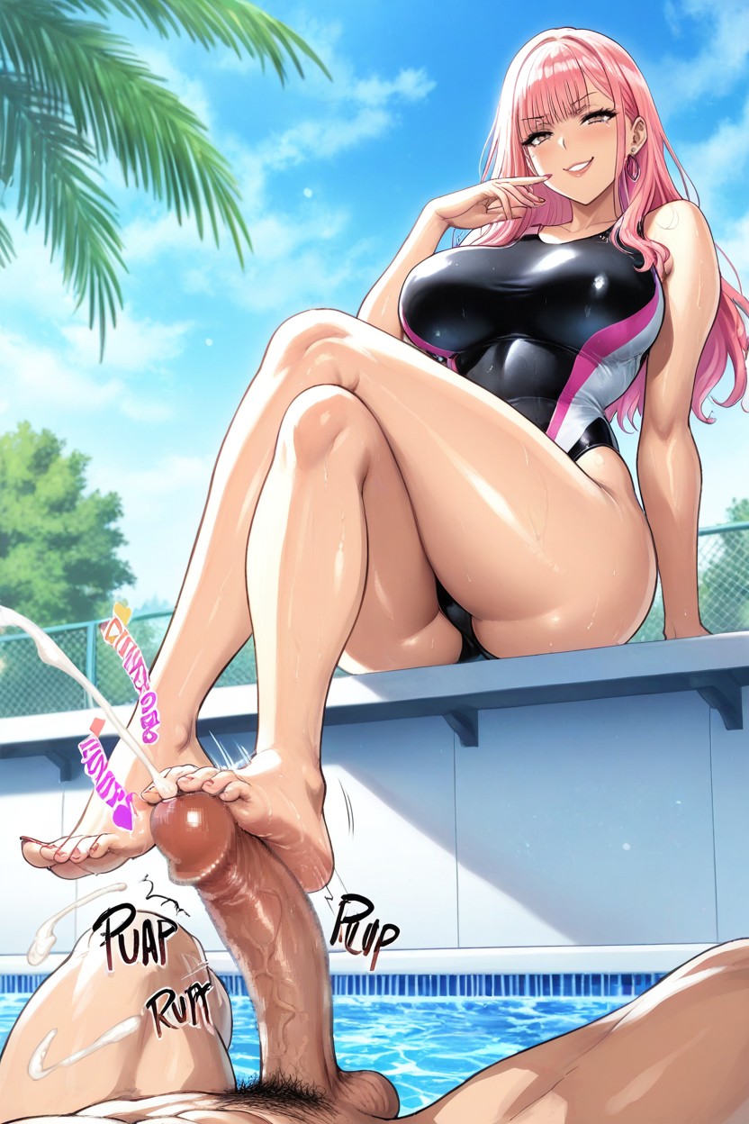 18+, Mosaic Penis, Footjob Hentai AI Porn