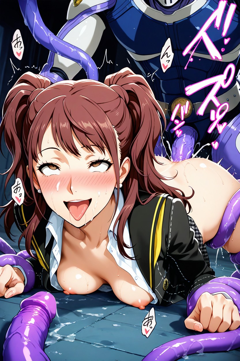 Super Delicate, Open Jacket Exposing Breasts, Tentacles Hentai IA
