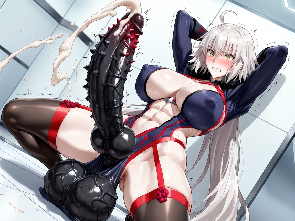 Huge Wide Round Testicles, Sharp Facial Features, Jeanne Alter From Fate Grand Order Hentai AI Porn