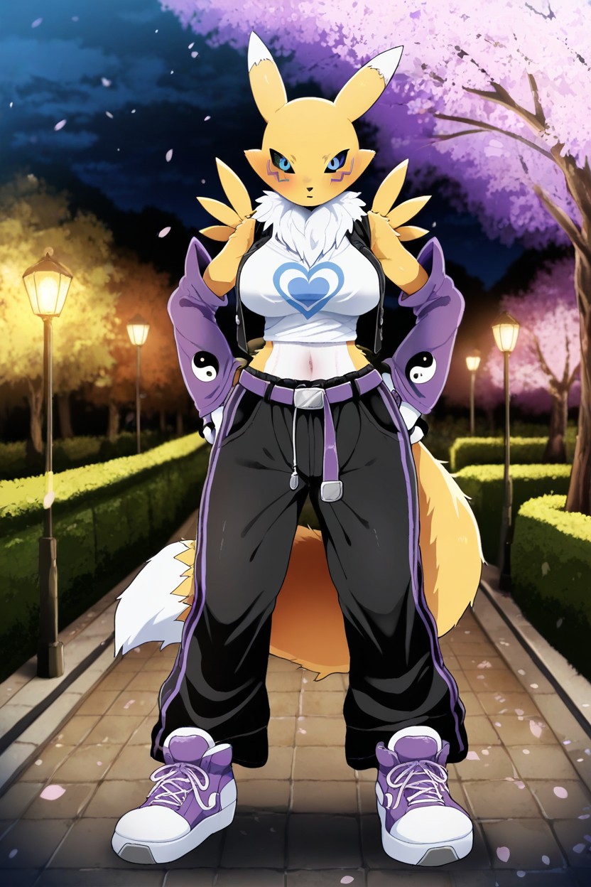 Navel Exposed, Hands On Hips, Furry Hentai AI Porn
