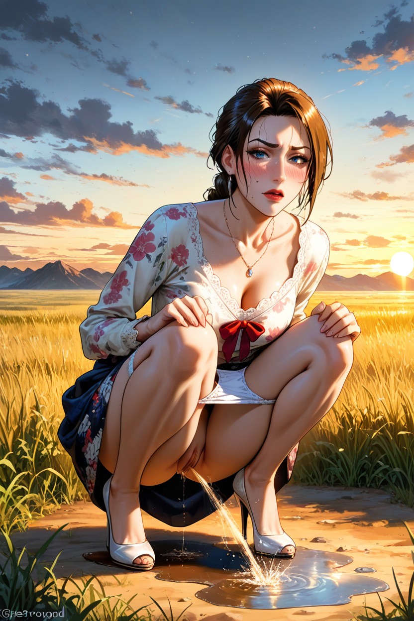Small Breasts, In A Half-squat, Caught In The Act Hentai AI Porn