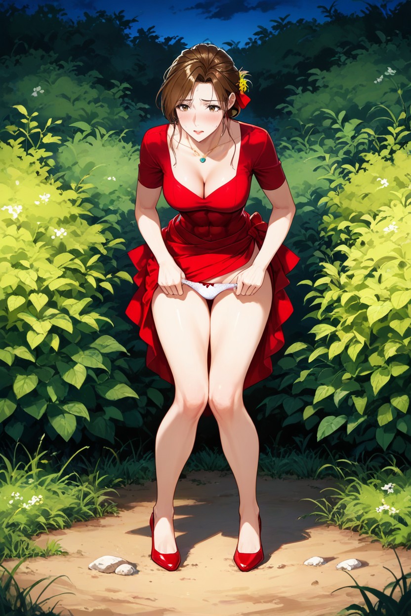 Cleavage, Necklace, Near A Bush Hentai AI Porn