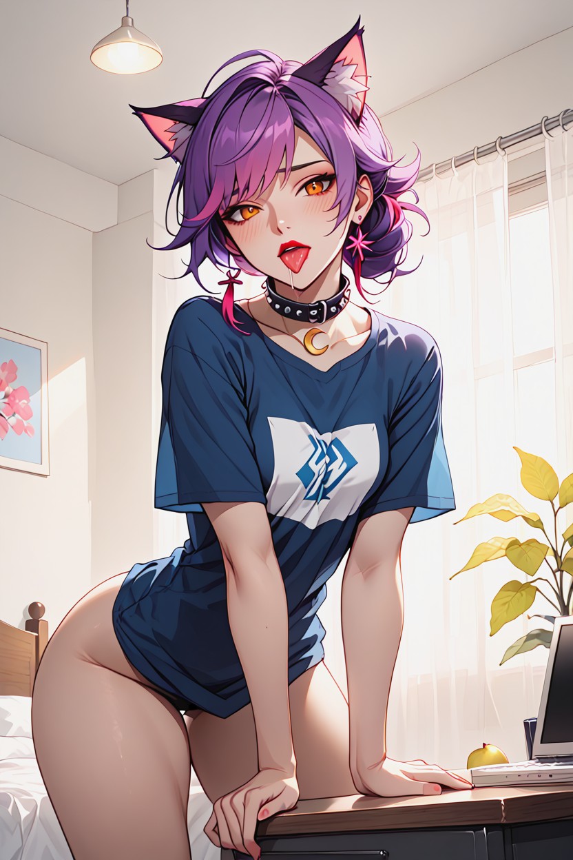 Reds, Oversized T-shirt, Medium Boobs Hentai AI Porn