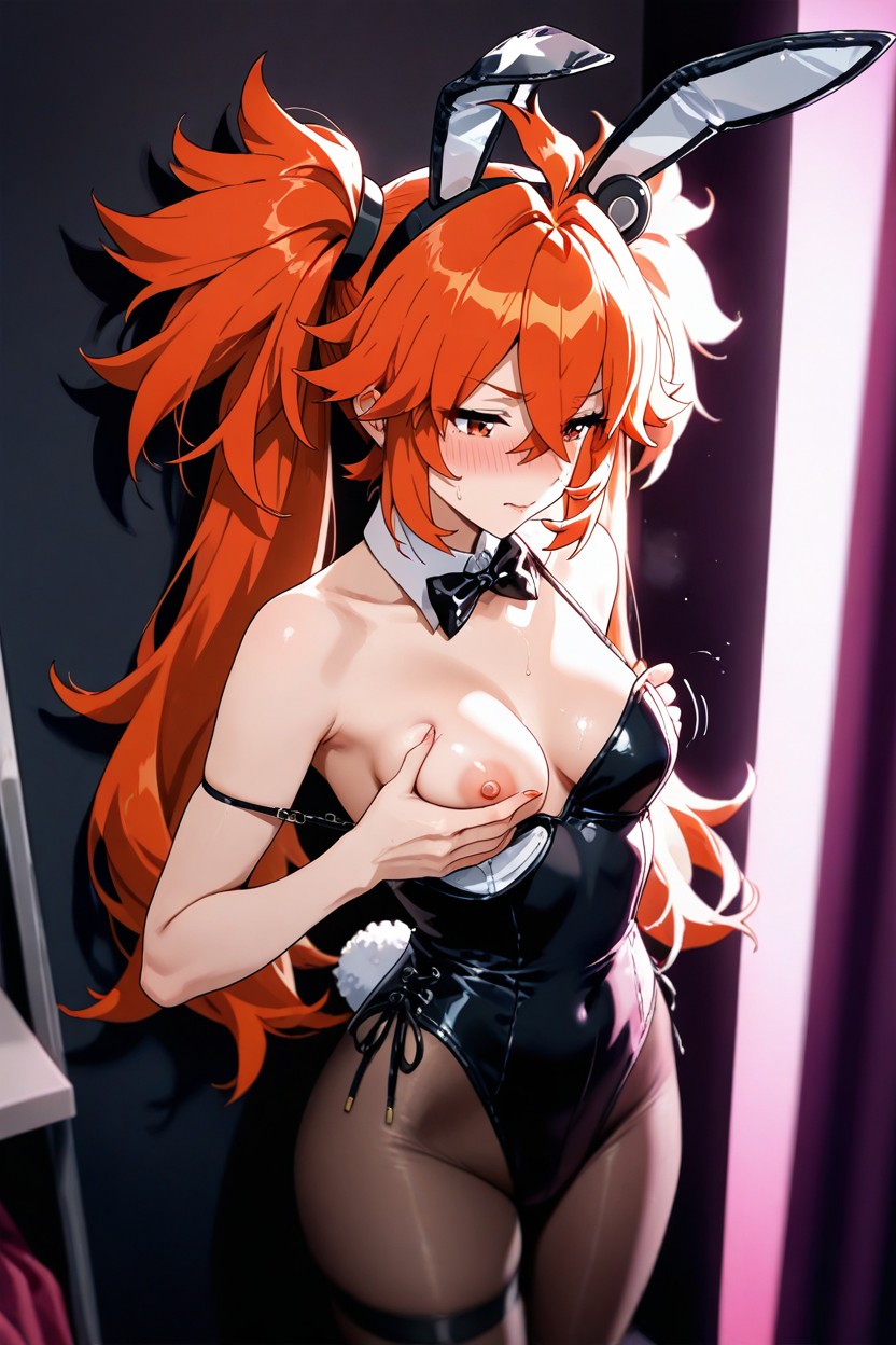 Anime Style, Blushing, Nylon Stockings Hentai AI Porn
