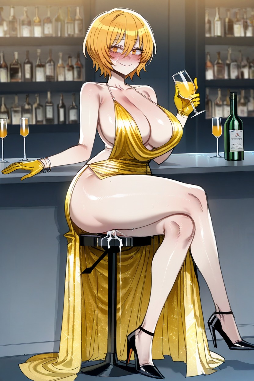 Halter Dress, After Sex, Closed Mouth Hentai IA
