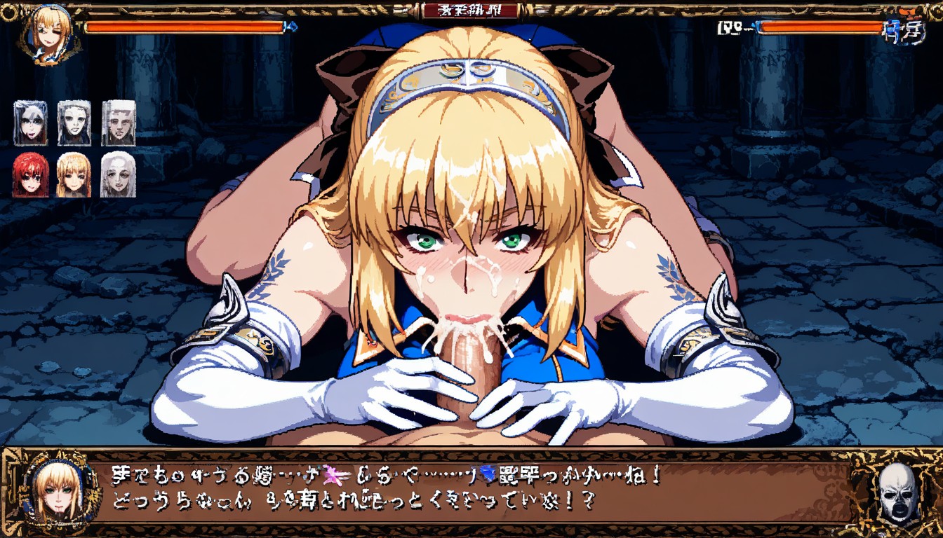 Pale Man Has Long Hair, Cassandra Alexandra Has Green Eyes, -bit Pixel Art Style Hentai AI Porn