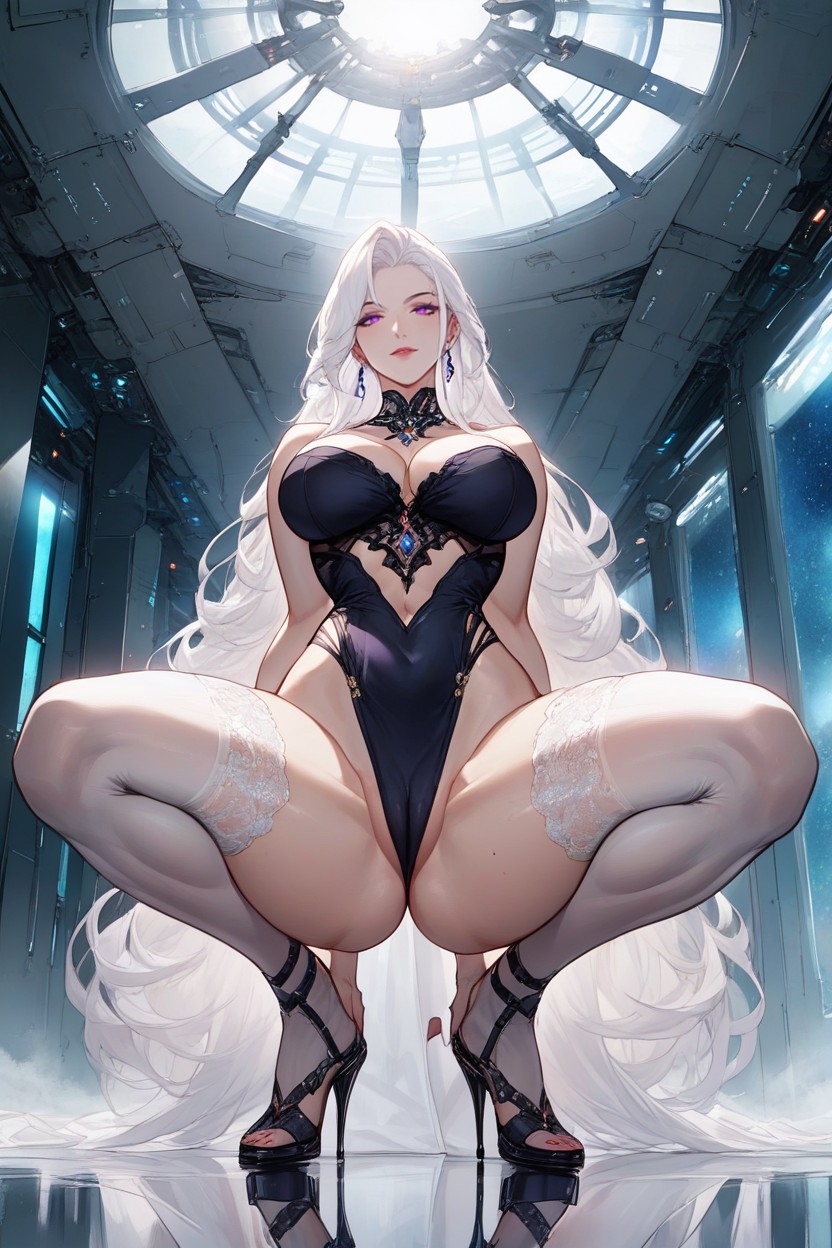 Purple Eyes, Massive Breast, Elegant Hentai AI Porn