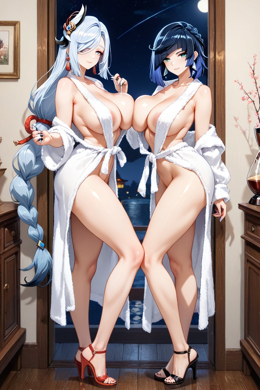Standing, Nail Polish, Smooth Skin Hentai AI Porn