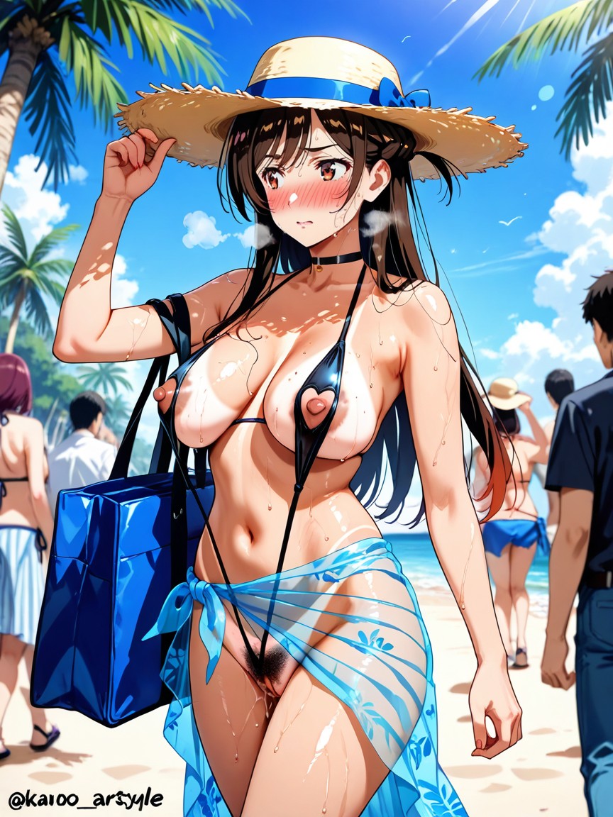 Right Hand Touching Hat, Skinny, Walking Hentai AI Porn