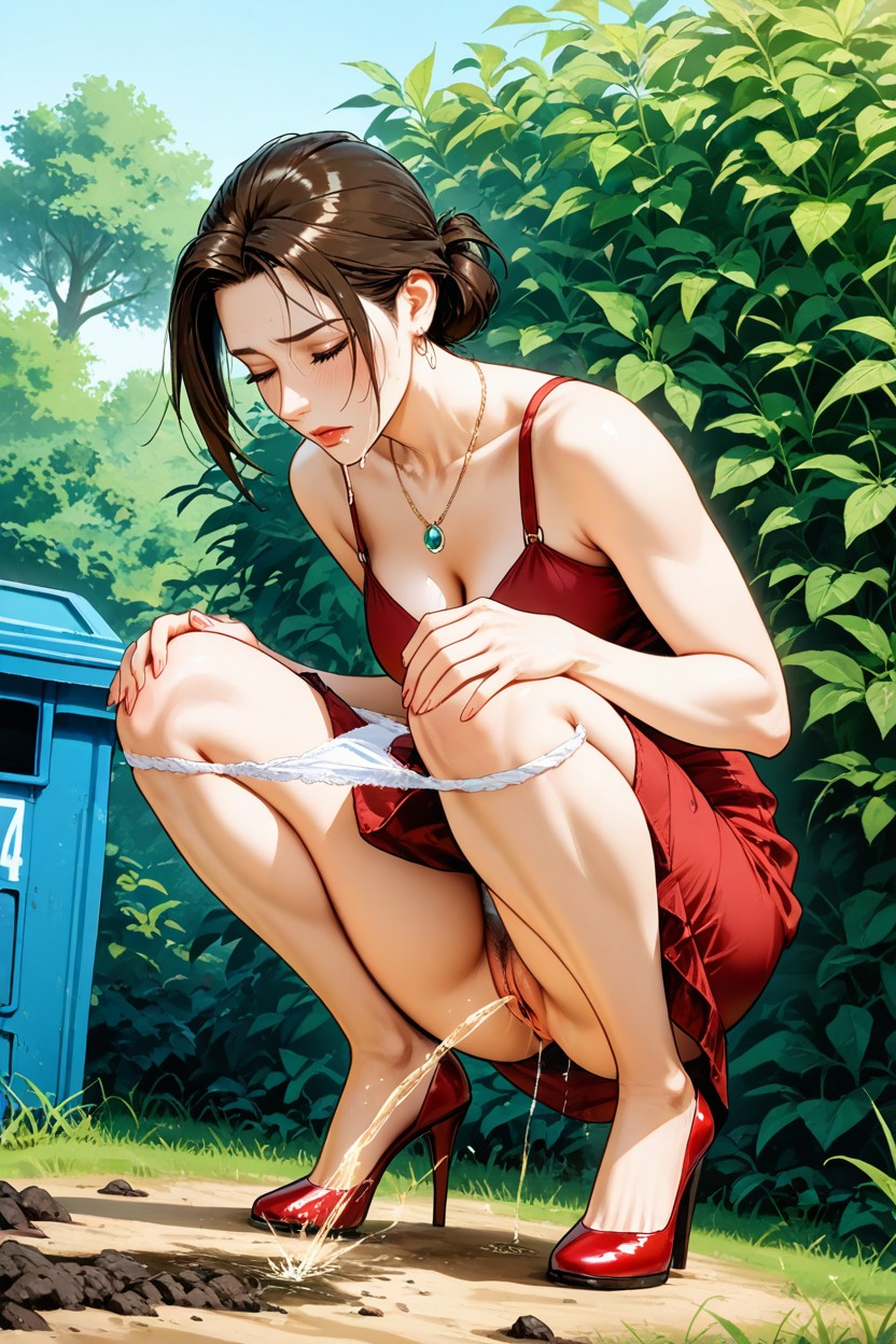 Small Breasts, Necklace, Rely On Knees Hentai AI Porn
