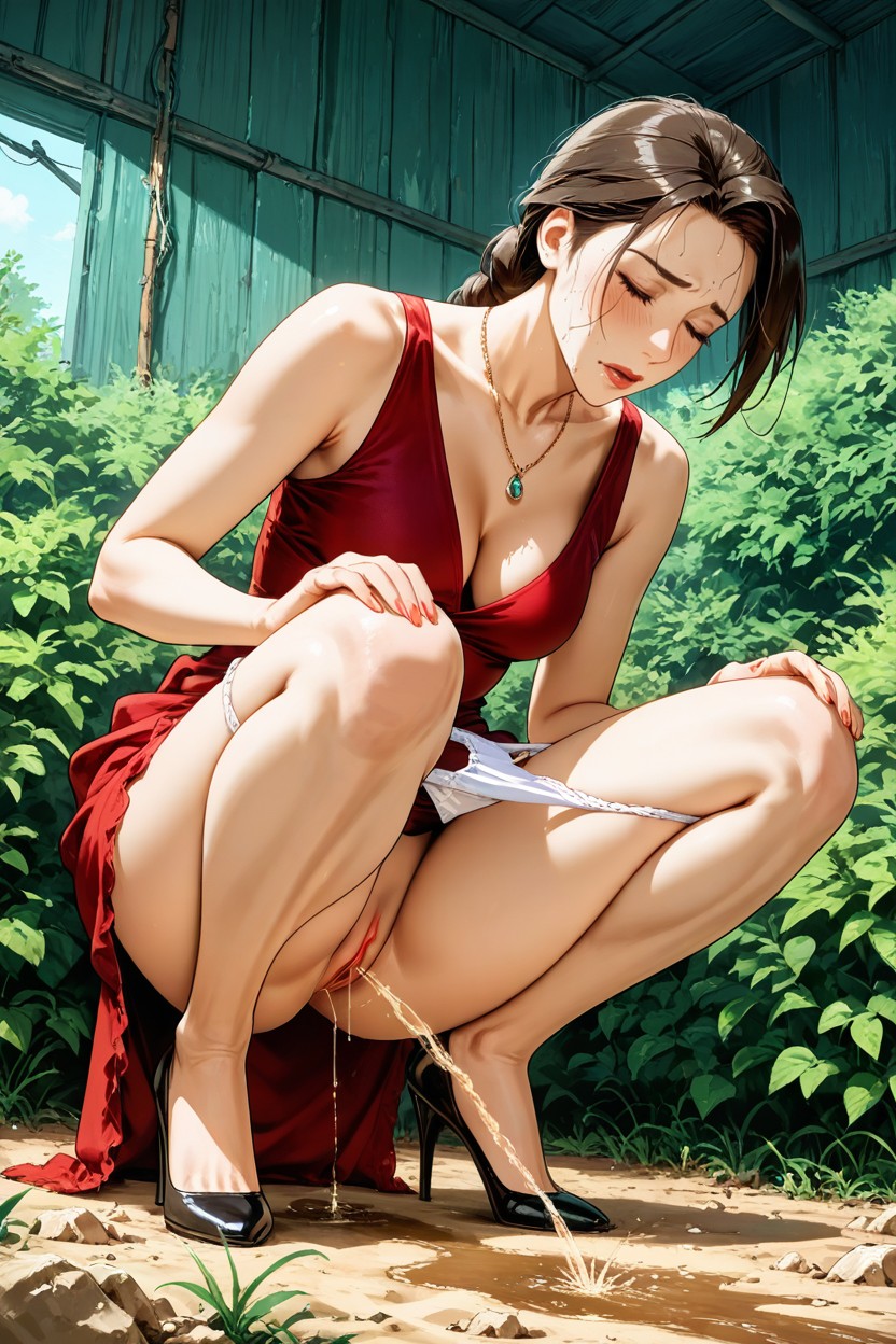 Urine Flows Down, 25+, Thighs Hentai AI Porn