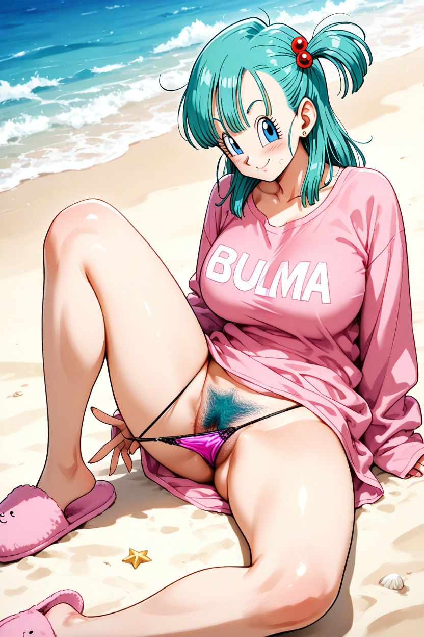 Sand, Long Shirt Outfit, Hair Bobbles ヘンタイAIポルノ