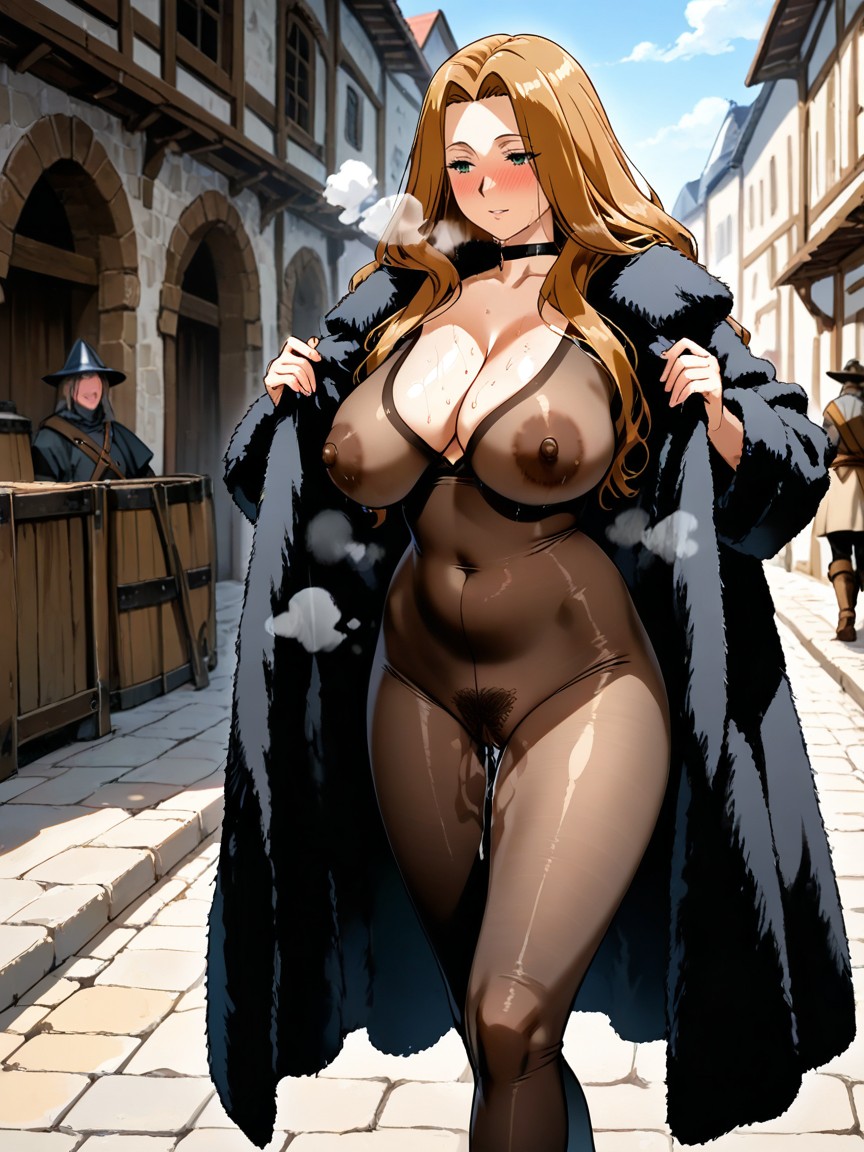 Choker, 25+, Extremely Wide Black Areola Hentai IA pornografia