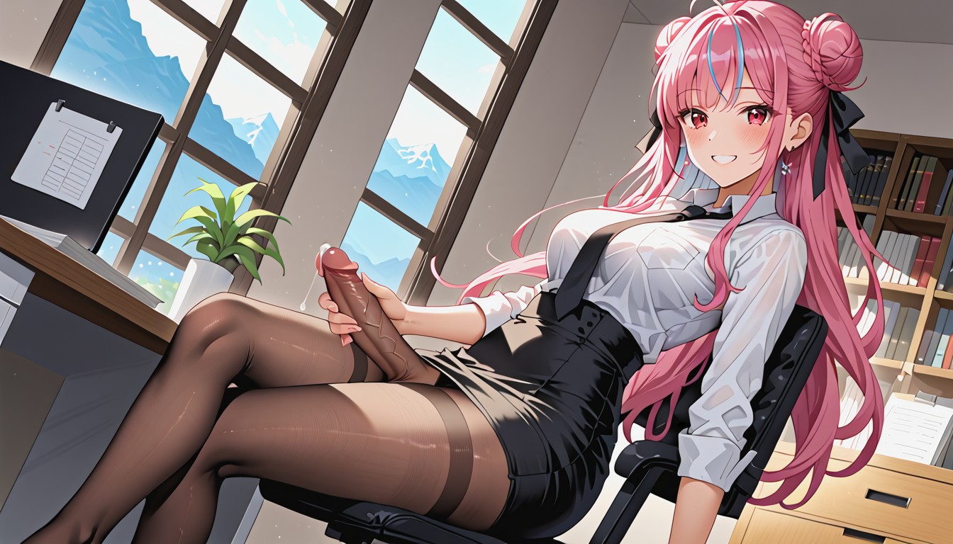 Sunlight, Soft Skin, A Notebook Computer On Office Desk Porno IA Hentai