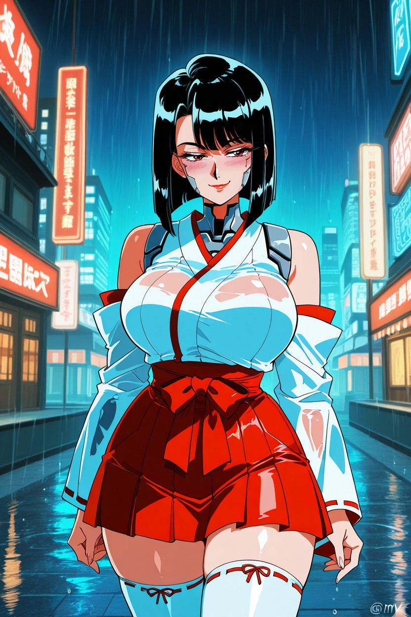 Pechos Medianos, Traviesa, Pelo Negro Hentai IA