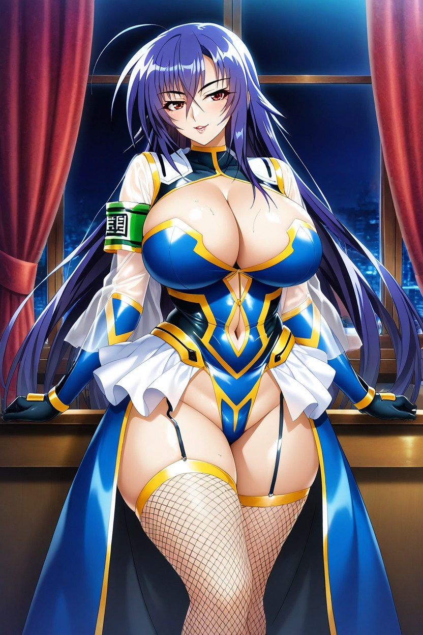 Cleavage Window, Red Eyes, Highly Detailed AI黃漫