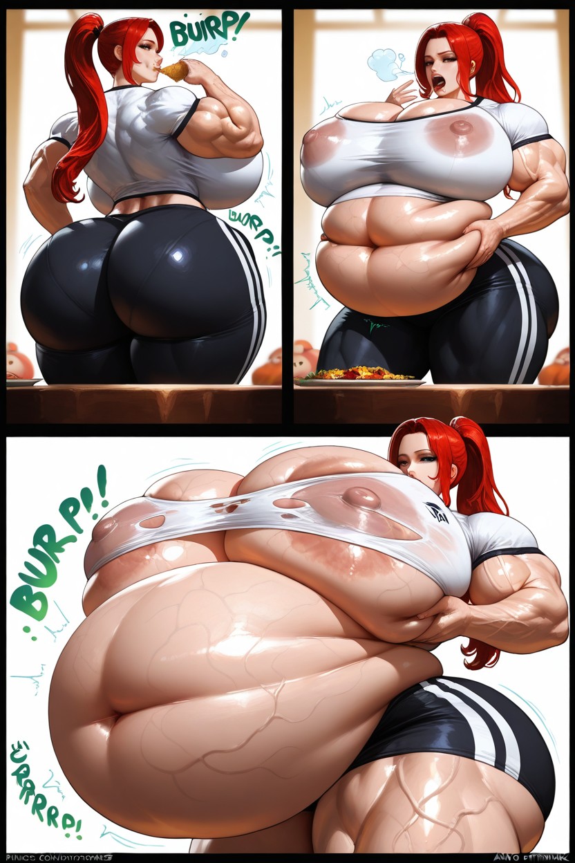 Extreme Belly Expansion, Extremely Muscular, Massive Thighs ヘンタイAIポルノ