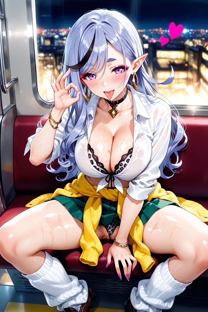 Black_choker, White Leg Warmers, Troubled Face Porno IA Hentai