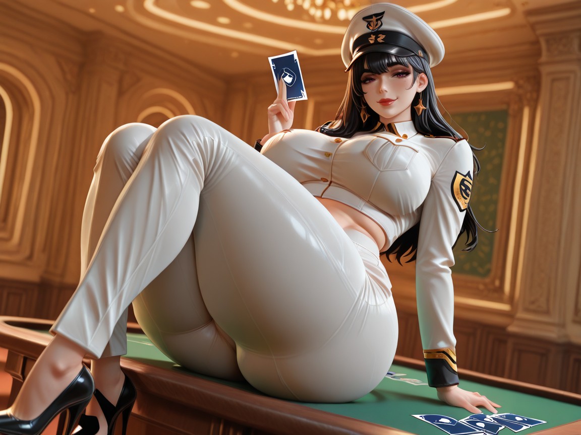 Curvy Body, Casino Background, Ultra Detailed Hentai AI Porn