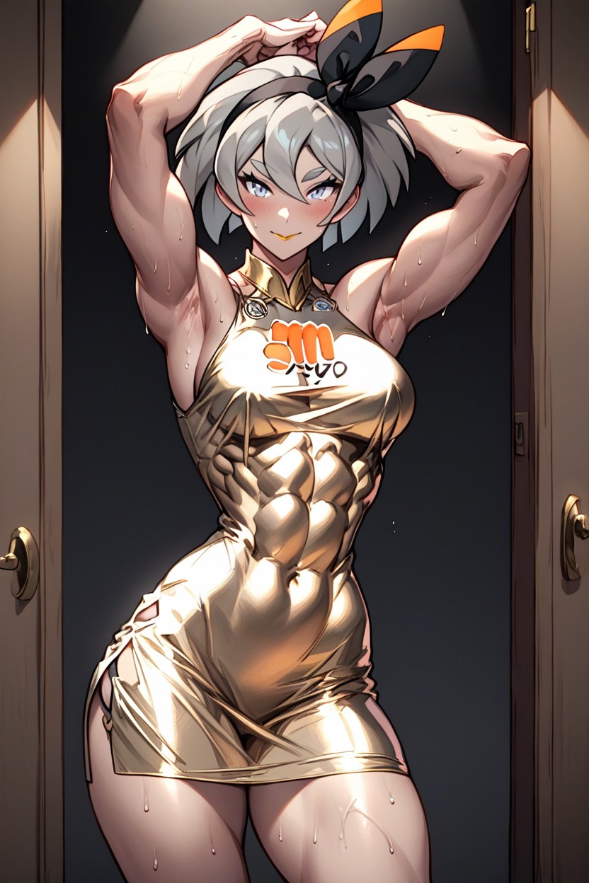 Culo Grande, Standing, Dark Color Background Hentai IA