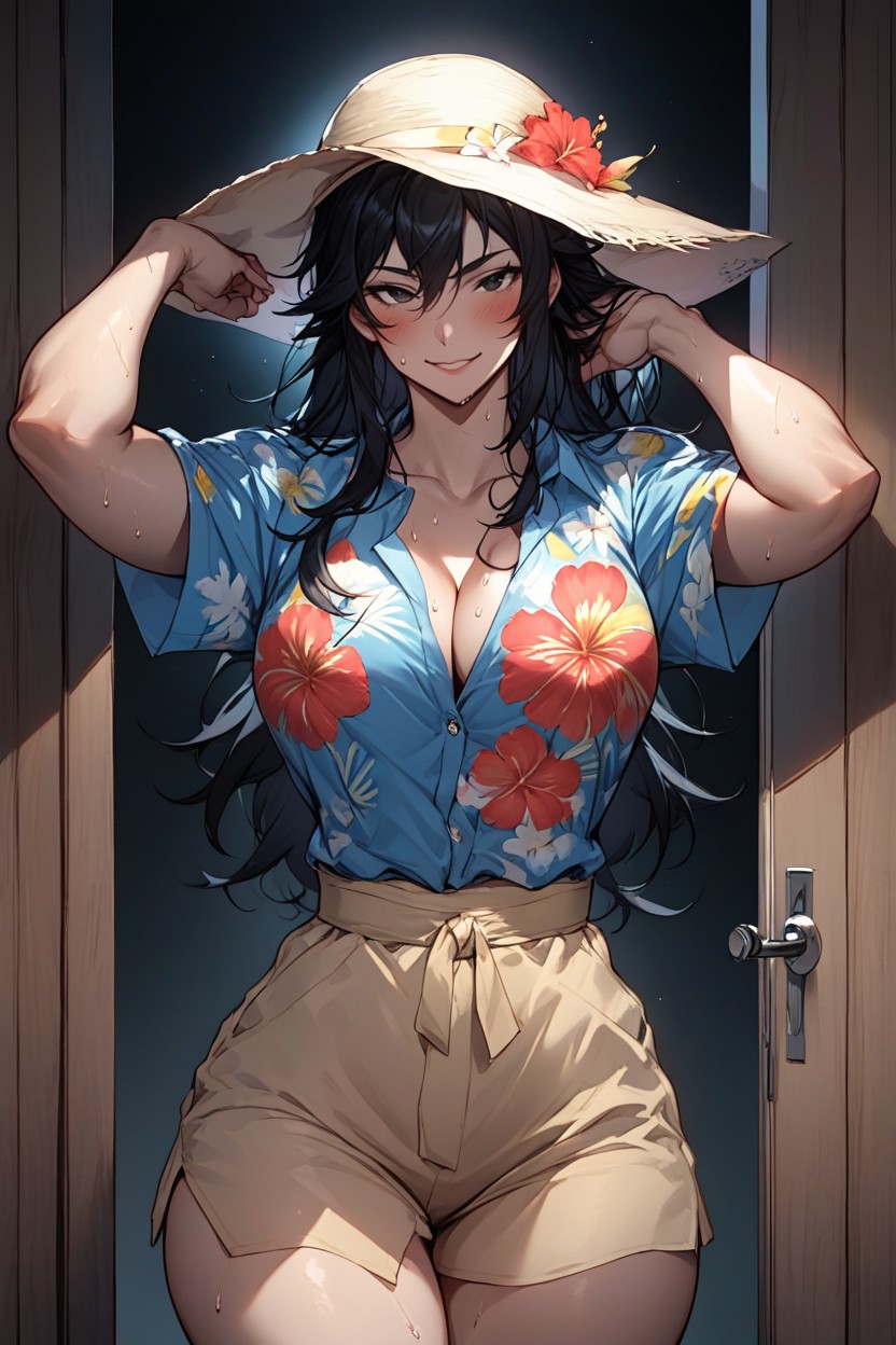 Long Messy Hair, Hips In Frame, Standing Porno IA Hentai
