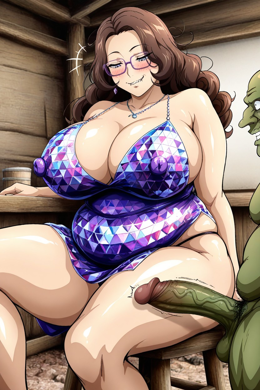 Penis Awe, Grey Eyes, Plump Body Hentai AI Porn
