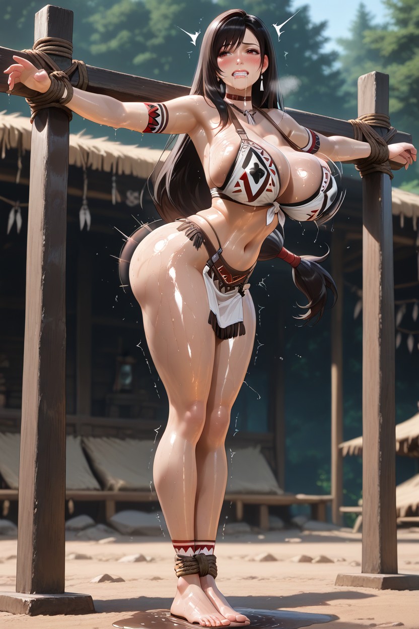 Tribal Village, Drooling, Bouncing Breasts Hentai AI Porn