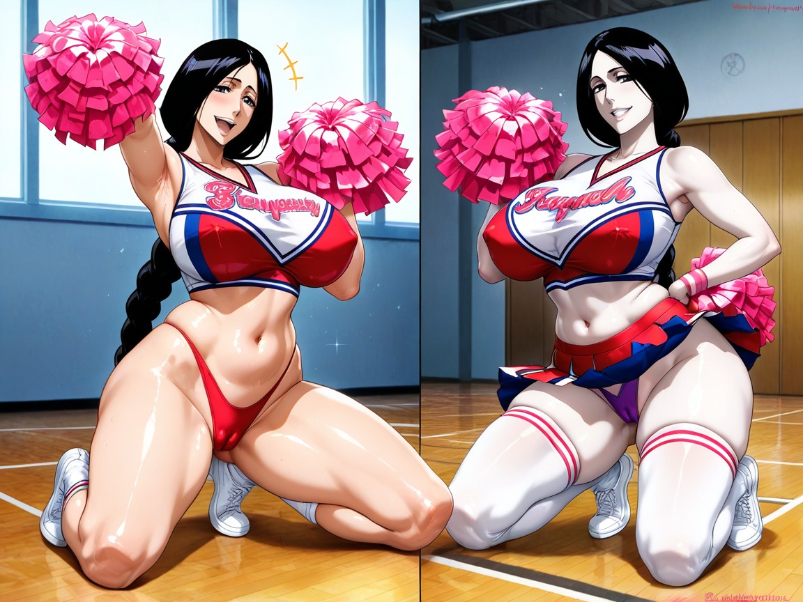 Busty, Cameltoe, Cheerleader Outfit Hentai AI Porn