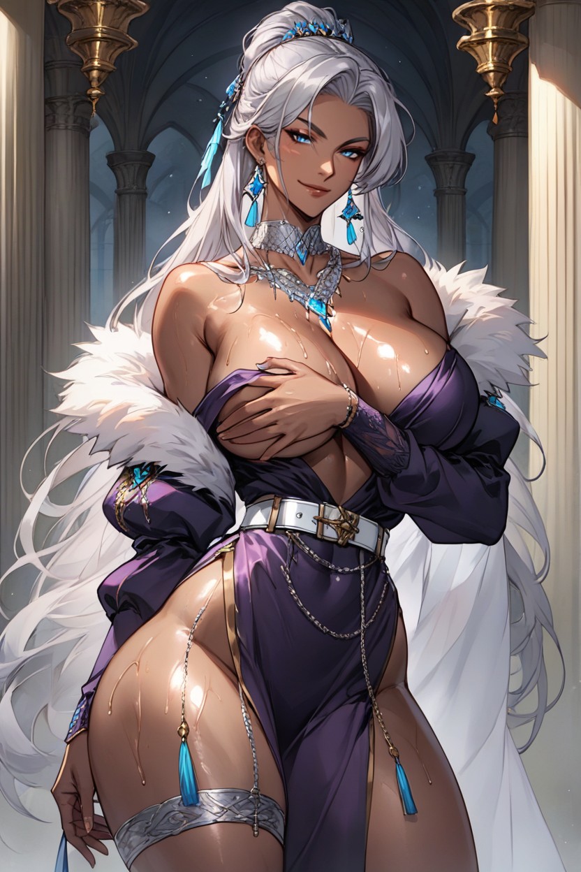 Extremely Snatched Waist, Hand Bra, Topless Hentai AI Porn