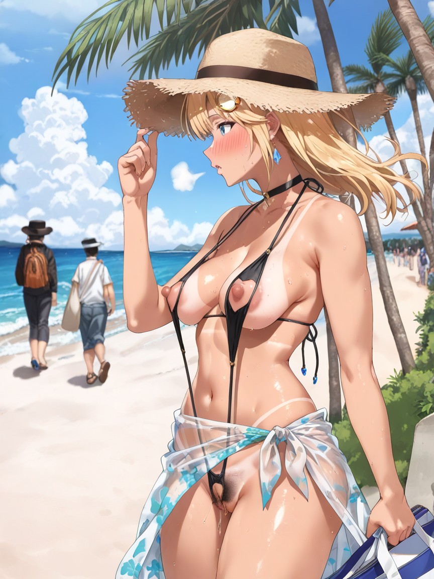 Big Nipple, Side View, Look Away Hentai AI Porn