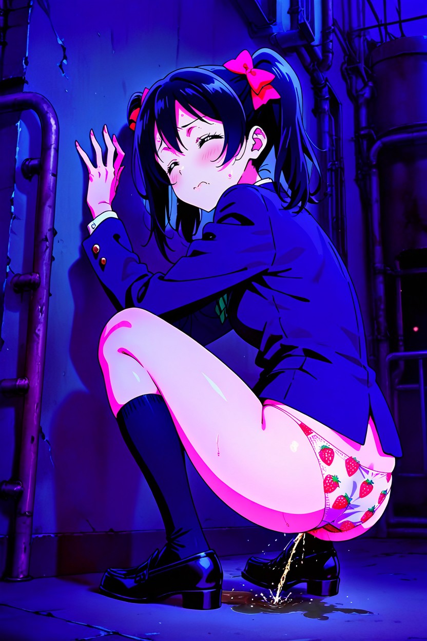 Side Angle, Peeing, View From Below Hentai AI Porn