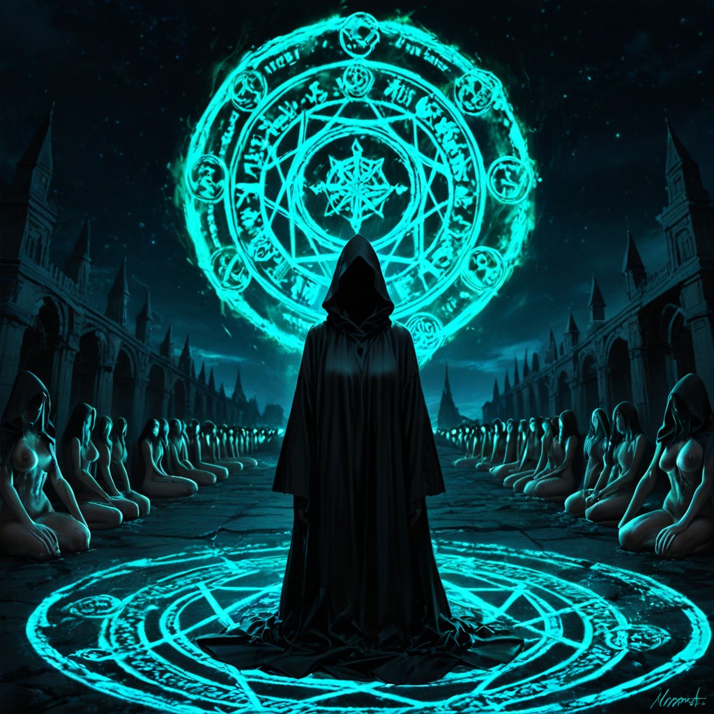 Supernatural Green Hue, Mystical, Streams Down As A Striking Hentai AI Porn