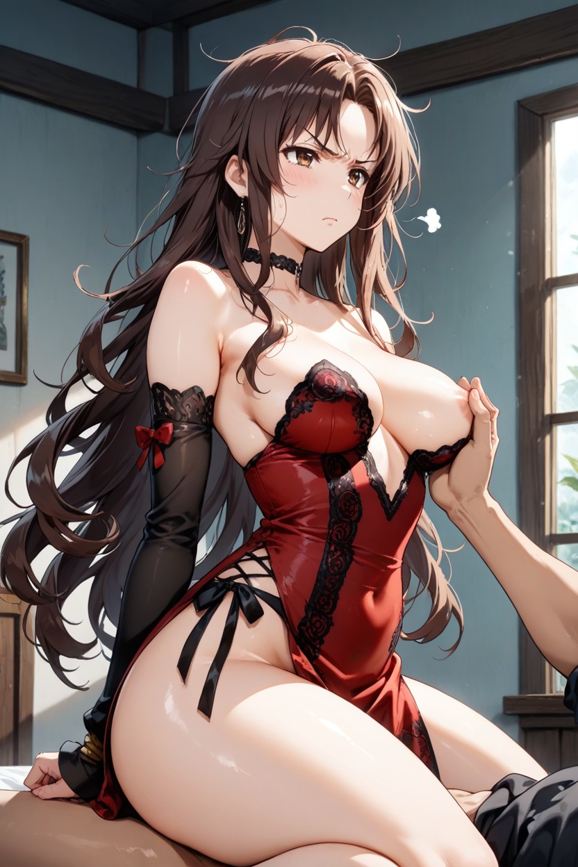 Irregular Fringe Strands, Medium Ass, Bored Hentai AI Porn