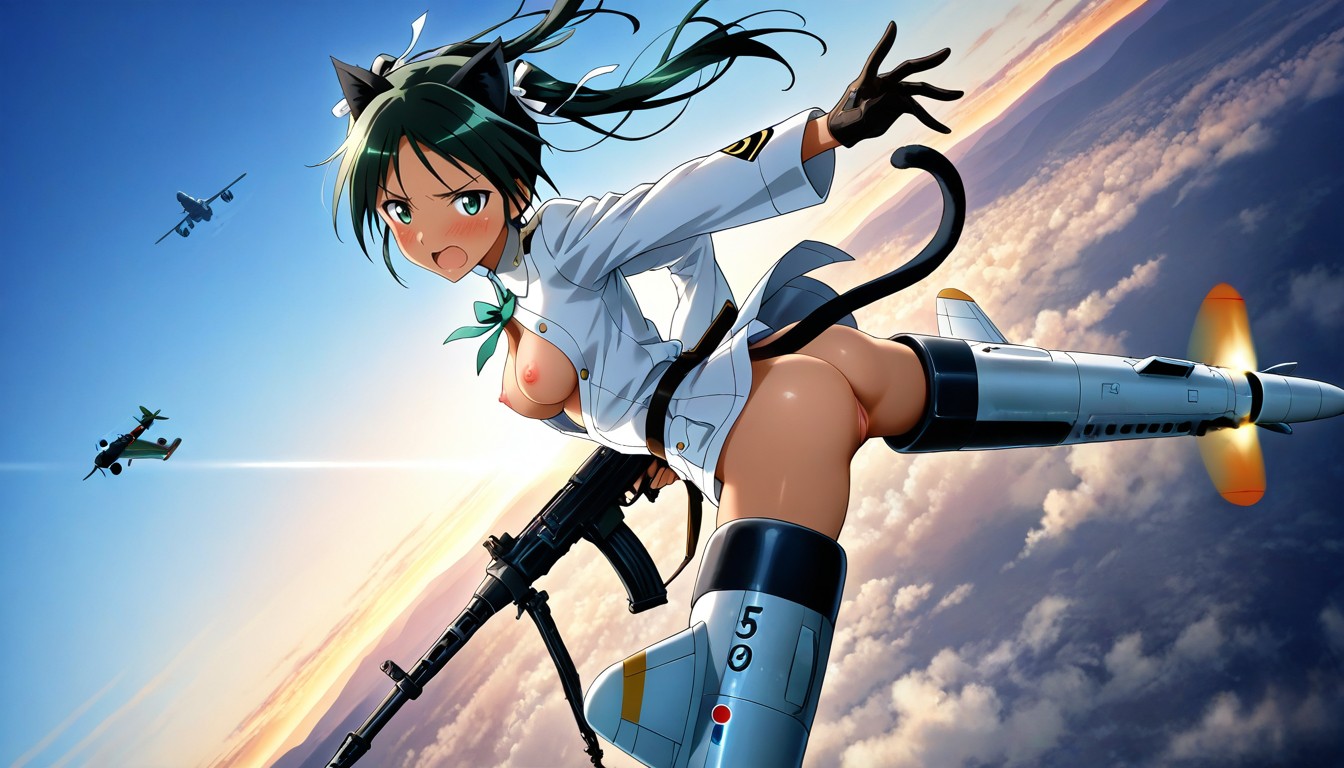 Hard Lighting, Side View, Waist Shot Hentai AI Porn