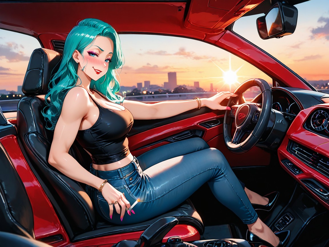 Tanned Skin, Ultra Detailed, Sunset Hentai AI Porn