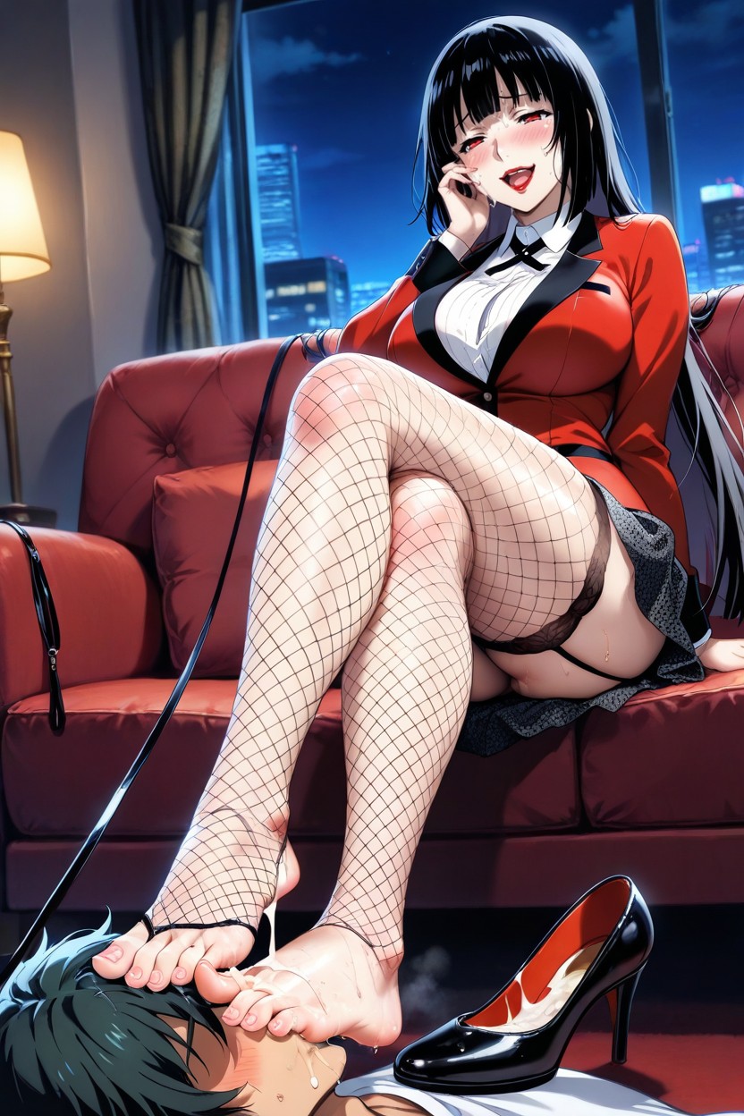 High, Touching Face, Chic Living Room Hentai AI Porn