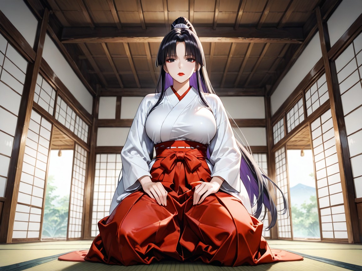 Black Eyes, Bangs, Kneeing Hentai IA