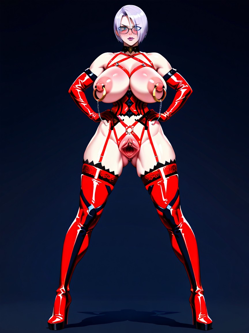 Standing, Visible Clitoris, Huge Massive Labia Hentai AI Porn