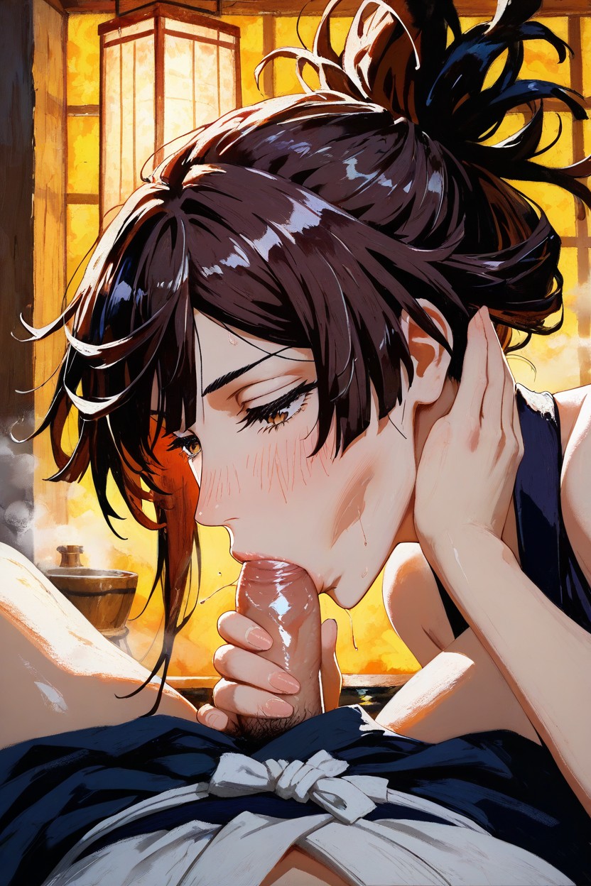 25+, Painterly Texture, Blowjob (3rd Person) Hentai AI Porn