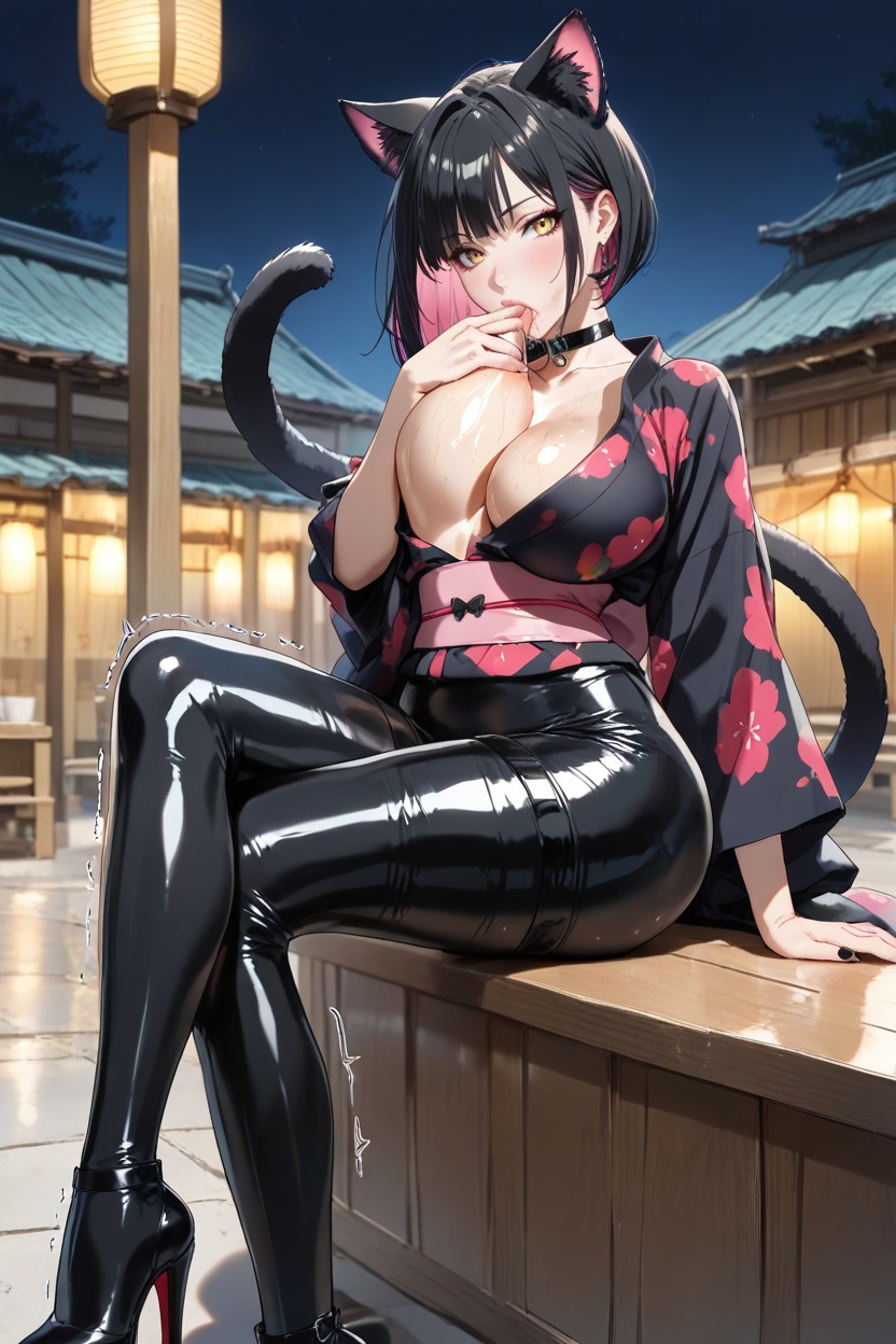 Hairlessness, Legs Crossed, Platform Heels Hentai AI Porn