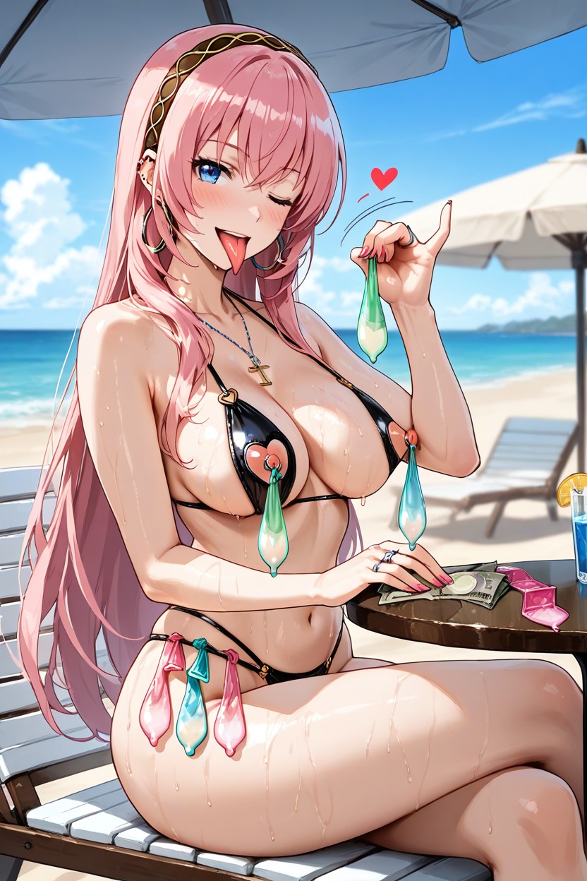 Hands Motion Lines, Looking At Viewer, Perfect Natural Medium Breasts Hentai AI Porn