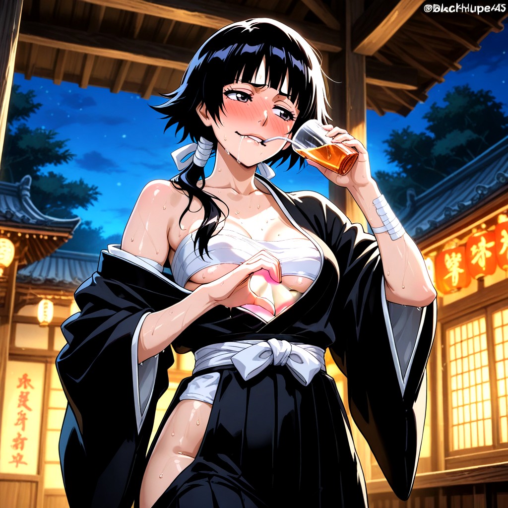 Small Breasts, Night, Drinking Hentai AI Porn