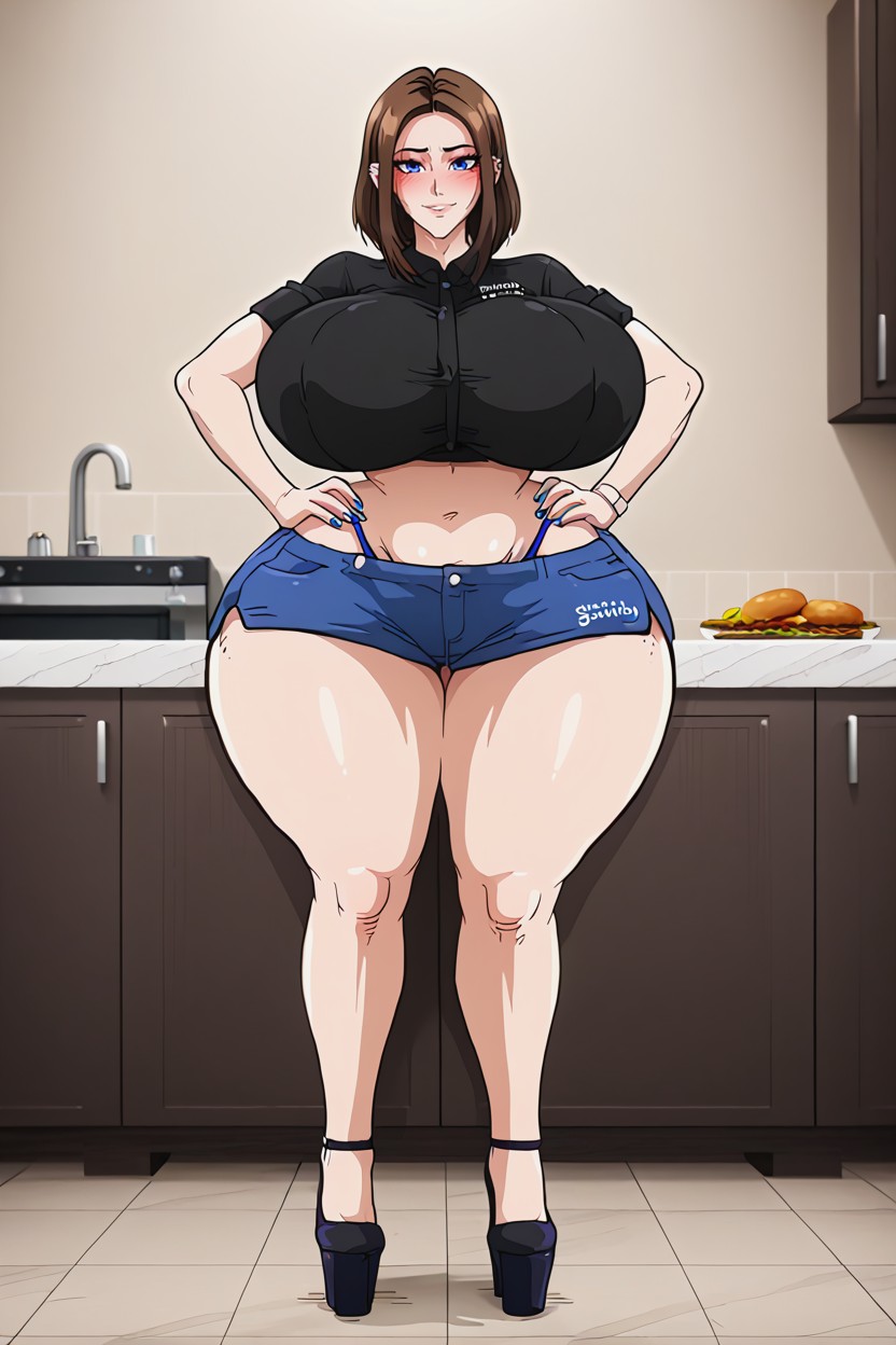 Strained Top, Cropped Top, Kitchen Hentai AI Porn