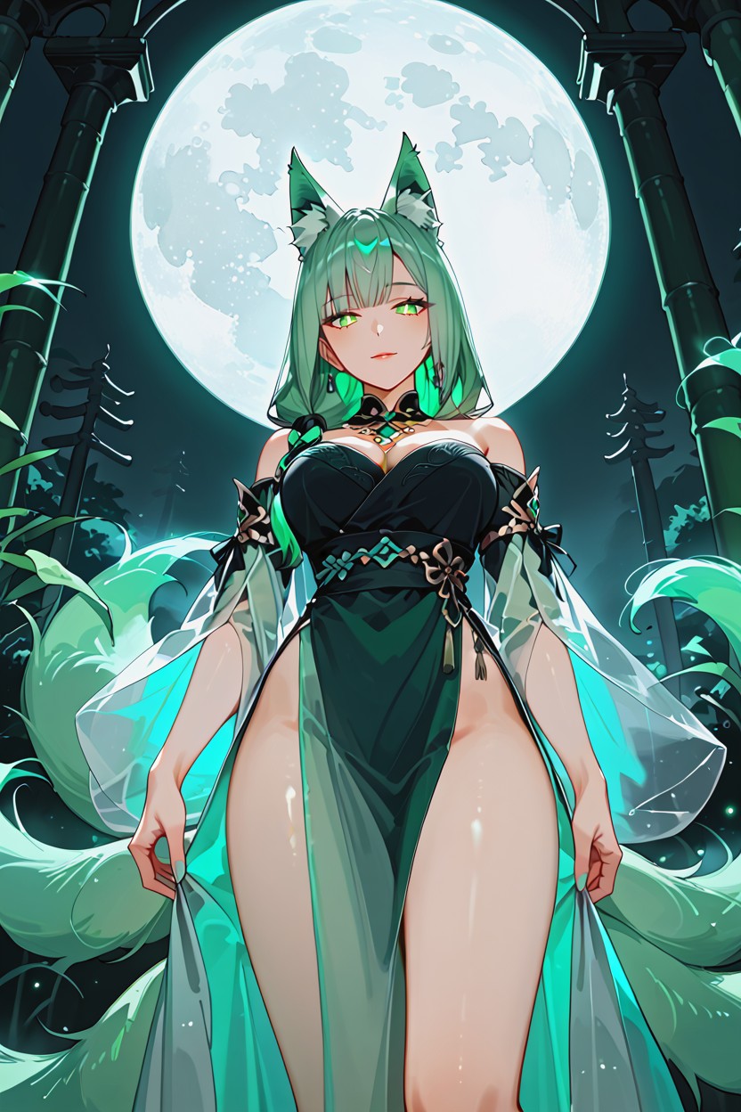 18+, Serene Mystical Fantasy Atmosphere, Cinematic Medium Shot From Slightly Low Angle Hentai AI Porn