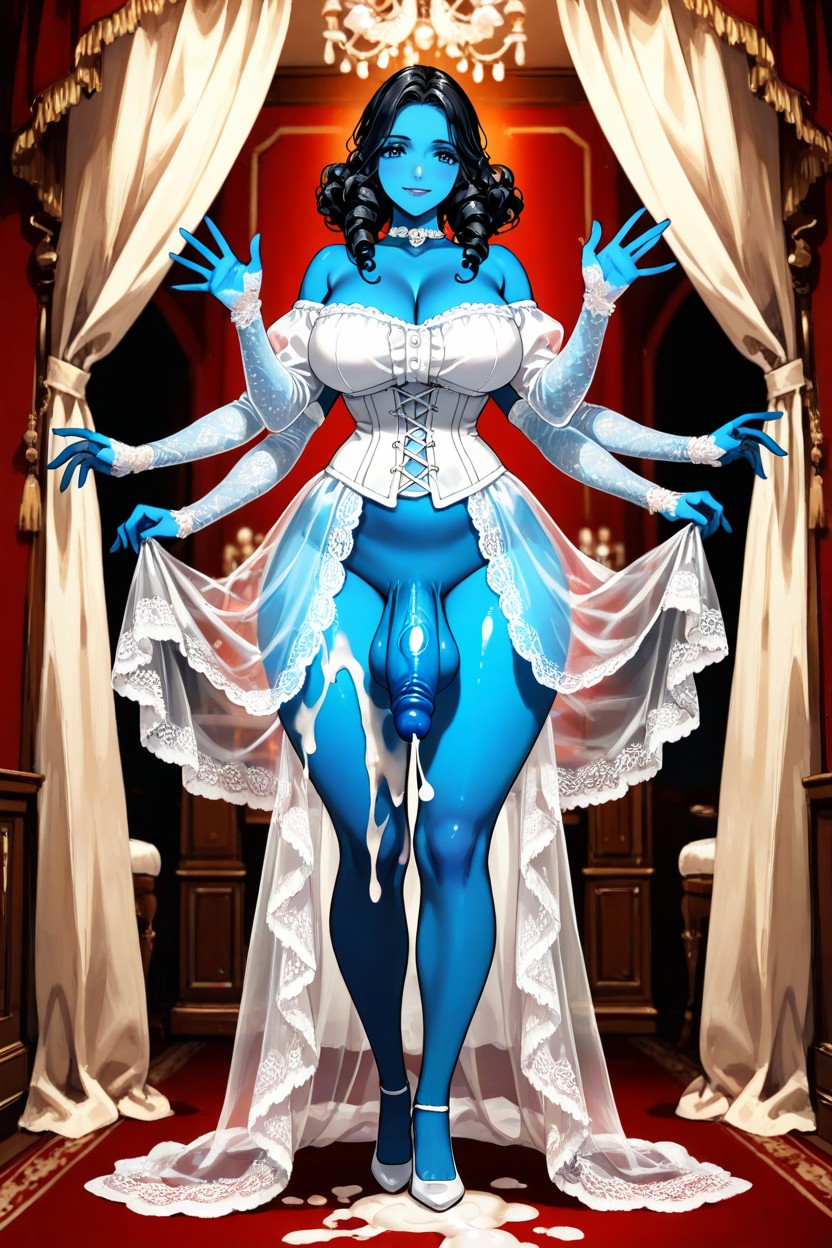 Pearl Choker, Beautiful Ghost Woman, Victorian Era London Spiritualism Period Hentai AI Porn