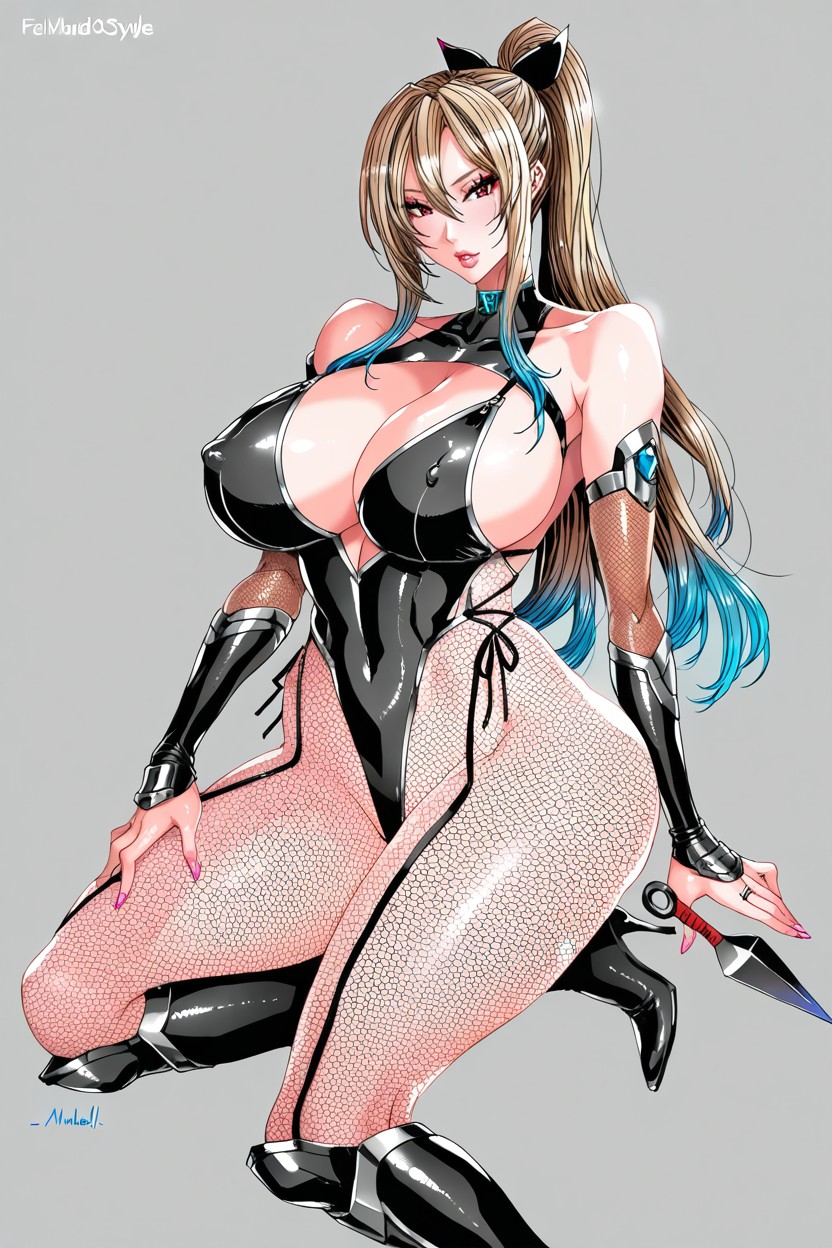 Long Hair, Thick Thighs, Detached Sleeves Hentai AI Porn